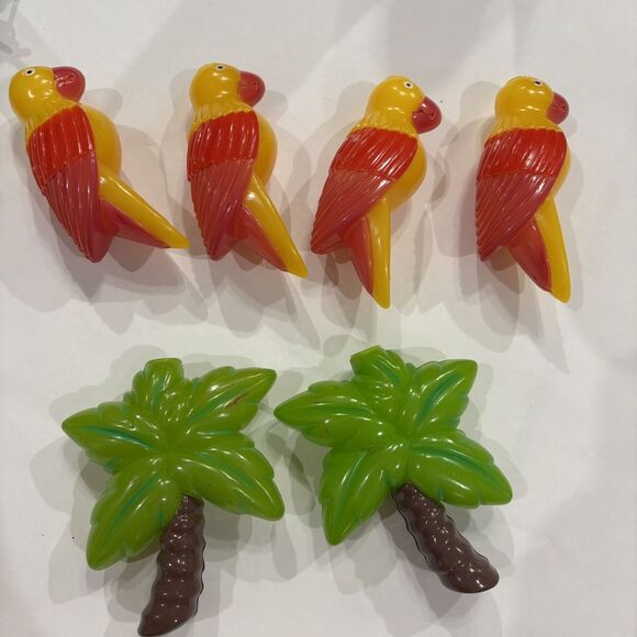 String Light Covers Parrots and Palm Trees Plastic Lot of 6 plus String Lights - Picture 3 of 5